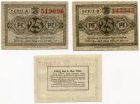 (1922) Meklemburgia-Schwerin - 25 Pfeningów (UNC) | A seria, B seria