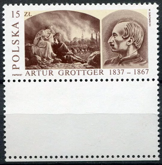 (1987) MiNr. 3088 ** (K) - Polsko - Artur Grottger (1837-1867)