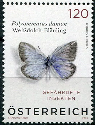 (2025) MiNr. 3904 ** - Rakousko - Hmyz (III.) - Damon blue