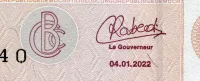 Kongo (P 97Ab) banknot 50 franków (2022) - UNC Vzor podpis
