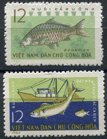 (1963) MiNr. 262 - 263 - O - Severní Vietnam - Rybí farmy