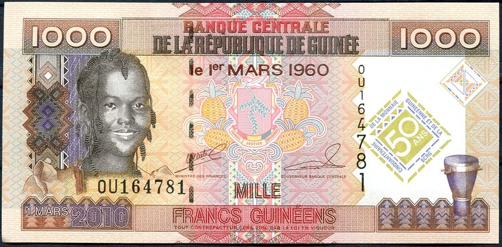 Guinea - (P 43) 1000 FRANCS (2010) - UNC